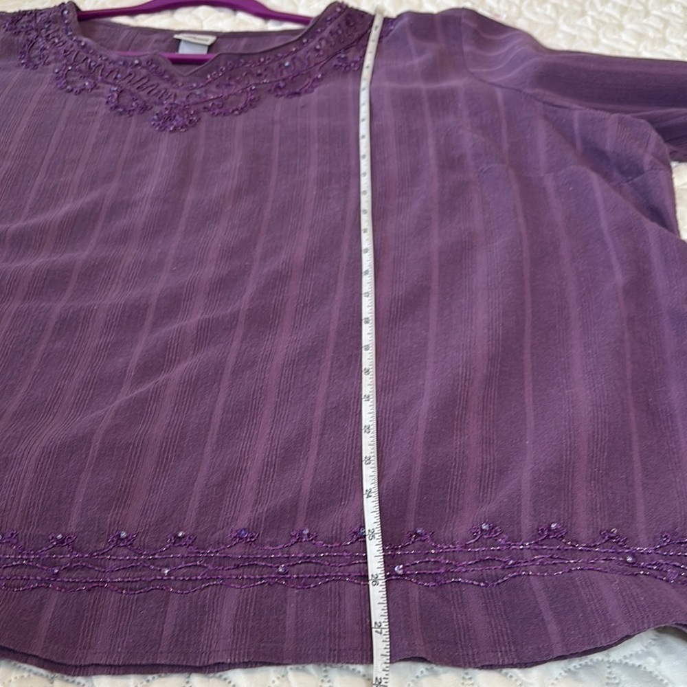 Fashion Bug Purple Sequined Women's Tunic Top 30/32W - Picture 11 of 12